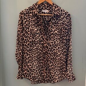 Equipment Leopard Print Button-Down Shirt - XS
